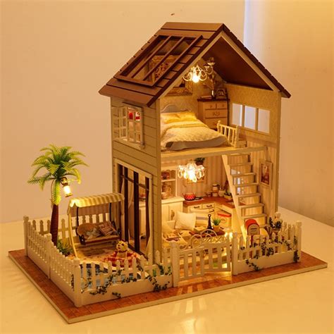 Diy Paris Apartment Doll House 3d Wooden Miniature Dollhouse Kit Toys