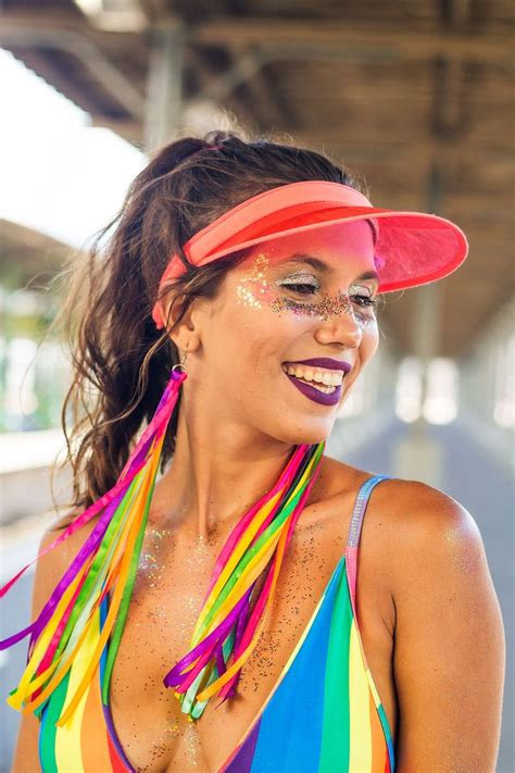woman  colorful hair  makeup smiling