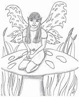 Mushroom Coloring Pages Sydnia Fairy Fairies Robin Great Sorceress sketch template