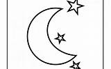 Moon Coloring Stars Pages Half Printable Clipart Crescent Color Getdrawings Getcolorings Template Clipartmag Cresent Templates Print sketch template