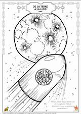 Verne Jules Coloriage Lune sketch template