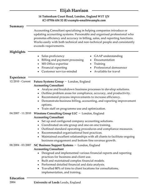 consultant resume  livecareer