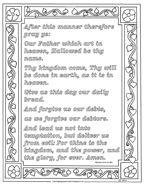 ideas  coloring  lords prayer printable