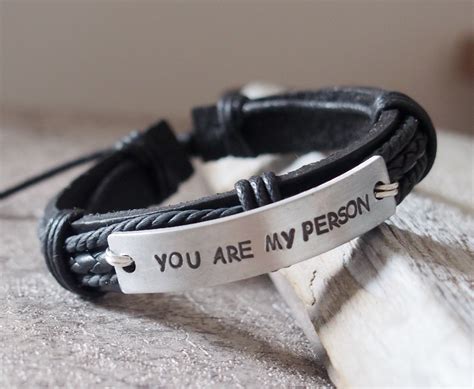 You’re My Person Bracelets Black Leather Bracelets Men T For
