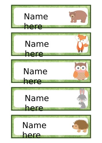 forest animals editable  labels teaching resources