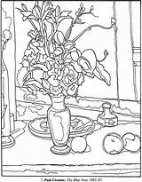 Coloring Pages Paul Cezanne Still Life Monet Matisse Monopoly Color Dover Colouring Paintings Print Vase Blue Famous Printable Drawing Haystack sketch template