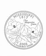 Mississippi Coloring Quarter State Pages Ms Print Printable States Sheets Adult Go Printables Usa sketch template