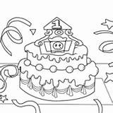 Cake Birthday Surfnetkids Coloring sketch template