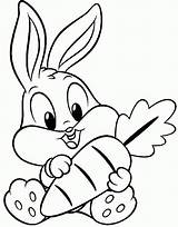 Bunny Coloring Pages Bos Bony Baby Cute Pequeño Cartoon Bugs Animal sketch template