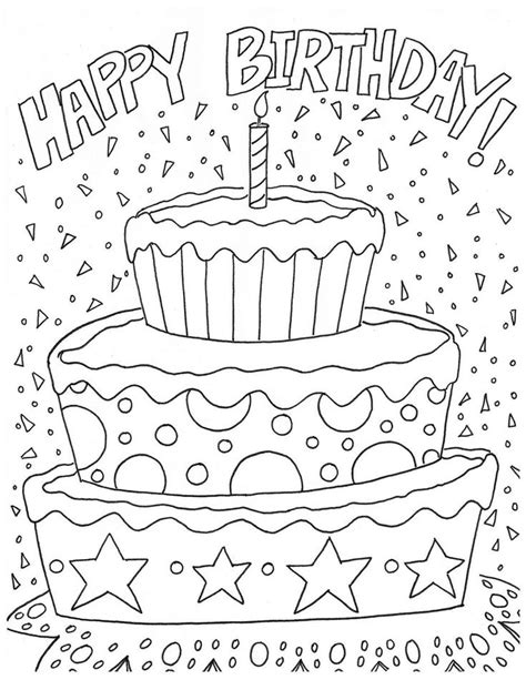 coloring page happy birthday printable coloring birthday cards happy