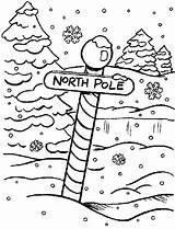 Coloring Winter Pages Christmas Printable Coloringpages1001 Pole sketch template