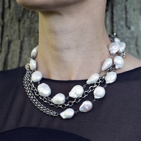 pearls necklace contemporary chain jenne rayburn