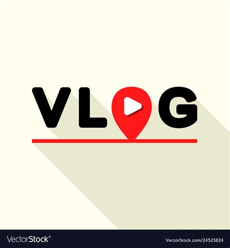 vlog logo flat style royalty  vector image