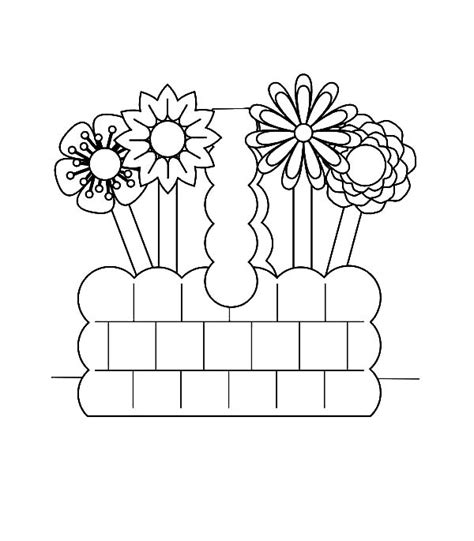 drawing basket  flowers coloring pages drawing basket  flowers