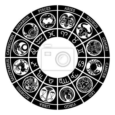 astrologische horoskop sternzeichen sternzeichen symbole fototapete