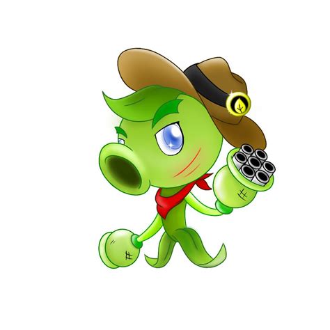 pvz heroes fanmade sheriff galting pea by jackiewolly on deviantart