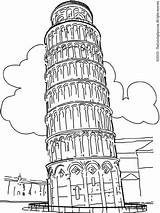 Leaning Pisa sketch template