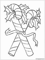 Candy Canes Coloring Christmas Color Pages Cane sketch template