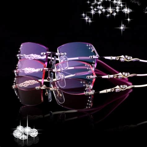 new luxury rimless eyeglasses for women brand design myopic glasses