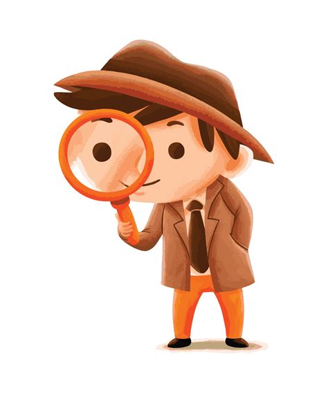 kids detective  cute character style  vector art  vecteezy