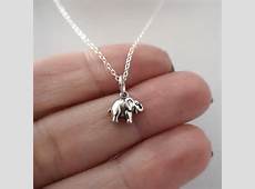 Tiny Elephant Necklace 925 Sterling Silver Elephant Charm Jewelry