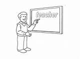 Teacher Color Professions Coloring Drawings Waiter Profesor sketch template