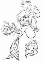 Ariel Coloring Princess Pages Mermaid Little Printable sketch template