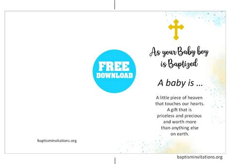 printable boy baptism greeting card templates baptism invitations