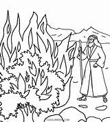 Moses Coloring Bush Burning Pages Printable Kids Cool2bkids Bible Color Template Getcolorings Children sketch template
