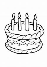 Cake Birthday Coloring Drawing Candle Candles Pages Four Simple Color Printable Template Colouring Drawings Netart Happy Print Getcolorings Getdrawings Clipartmag sketch template