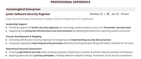 entry level cyber security resume  guide   examples