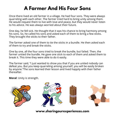 popular moral stories   kids  farmer    sons english
