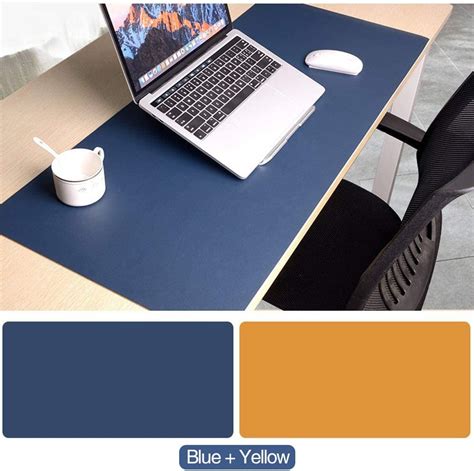dual sided desk pad pu leather office desk mat  inches waterproof desk blotter