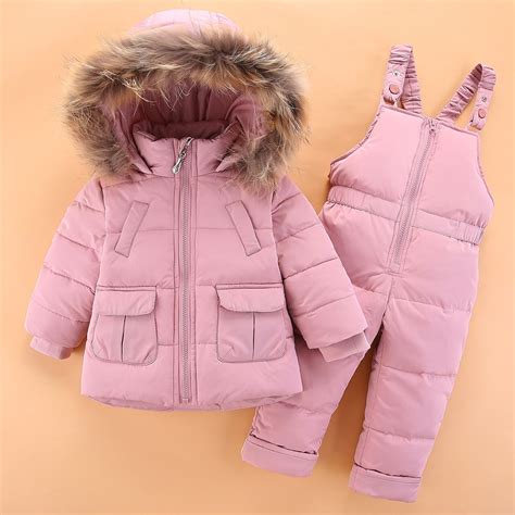 thick warm kids outwear clothes snow wear winter infant snowsuit  baby girls clothing sets