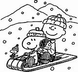 Coloring Pages Woodstock Snoopy Getcolorings Winter Peanuts sketch template