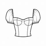 Shirred Puffed Shoulders Molded sketch template