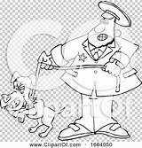 Catcher Dog Cartoon Pooch Lineart Leash sketch template