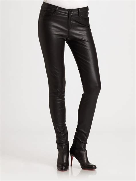 vince leather pants  black lyst