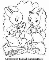Bunny Coloring Easter Pages Sheets Campfire Bunnies Hard Activity Roasting Sheet Printable Marshmallows Color Fun Library Clipart Popular Holiday Cartoon sketch template