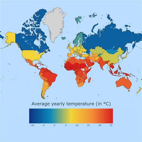 average yearly temperature  country maps