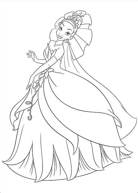 beautiful princess tiana coloring page  printable coloring pages