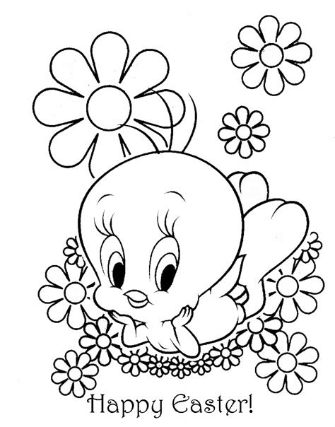 easter colouring tweety pie easter coloring sheet