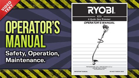 operators manual ryobi   cycle gas trimmer   youtube