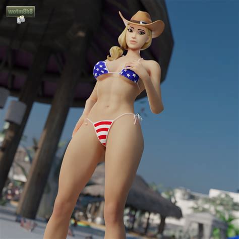 Rule 34 1girl Abs American Flag Bikini Beach Big Breasts