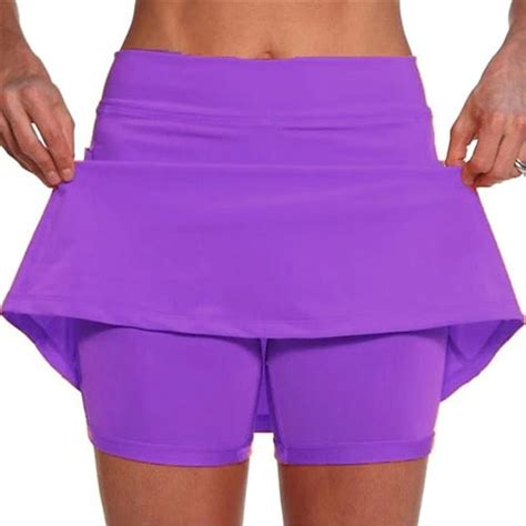 women s high waist yoga shorts yoga skirt tennis skirt 2 in 1 shorts