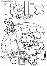 Felix Cat Coloring Pages Beach Holiday Coloringpages Getcolorings Cartoon Color Getdrawings Info sketch template