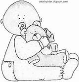 Risco Bebê Pintar Riscos Ursinho Fuxicando Urso sketch template