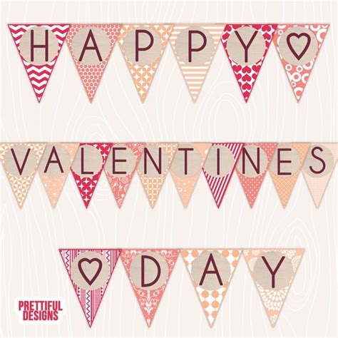 happy valentines day burlap banner printable instant