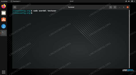 delete user  ubuntu linux tutorials learn linux configuration