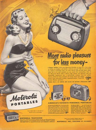 motorola portables radio beach girl mad men art